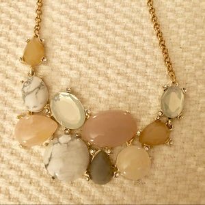 Ann Taylor LOFT Mixed Stone & Marble Bib Necklace